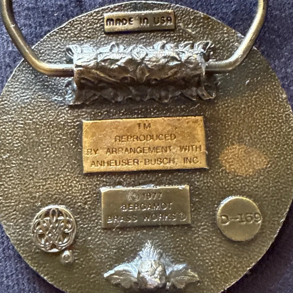 Vintage‎ 1977 Michelob Beer Anheuser Busch Bergamot Brass Works Belt Buckle-USA